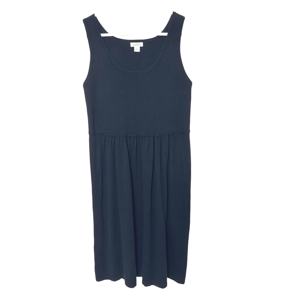 Sundance Dress Womens S Black Silk Blend Knit Tank Scoop Neck Midi Casual LBD